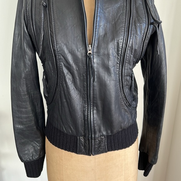 Vintage Leather Bomber Aviator Jacket - Picture 6 of 16